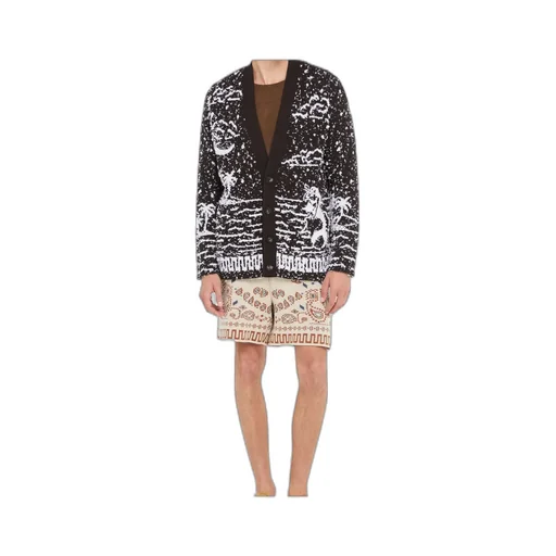 Ocean Whispers Palm-Tree Graphic Cardigan