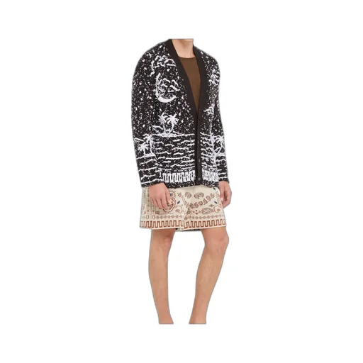 Ocean Whispers Palm-Tree Graphic Cardigan