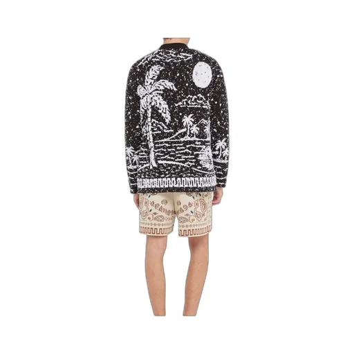 Ocean Whispers Palm-Tree Graphic Cardigan
