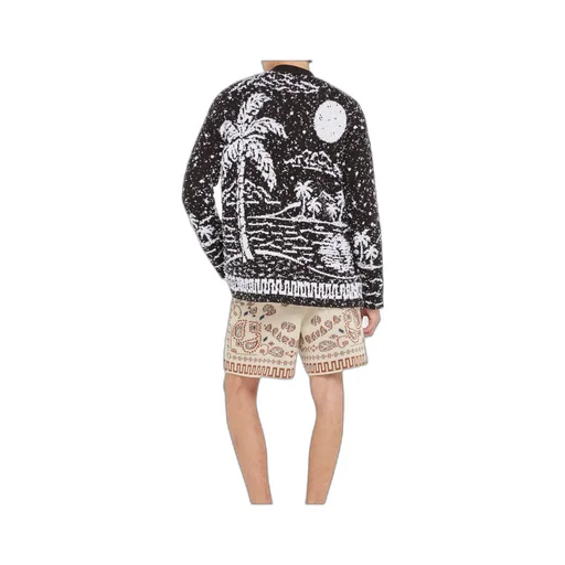 Ocean Whispers Palm-Tree Graphic Cardigan
