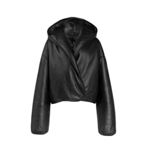 Hooded Leather Bomber