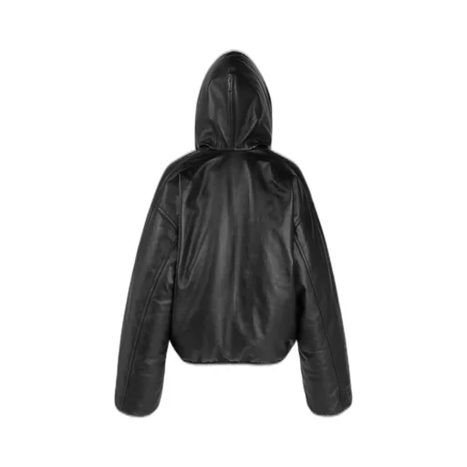Hooded Leather Bomber