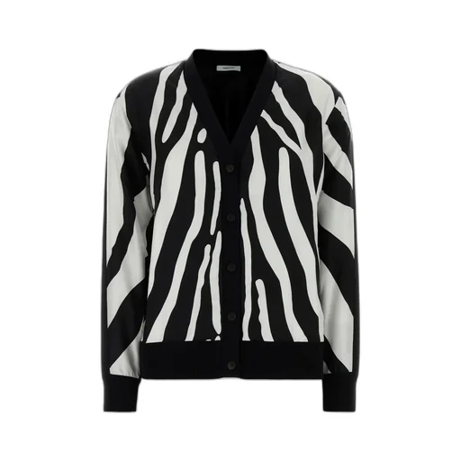 Ferragamo Zebra-Printed Buttoned Cardigan