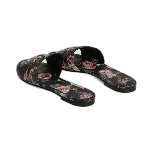 Dolce & Gabbana Rose Printed Flat Slippers