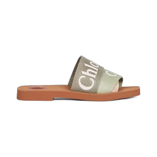 Chlo Woody Logo Embroidered Sandals