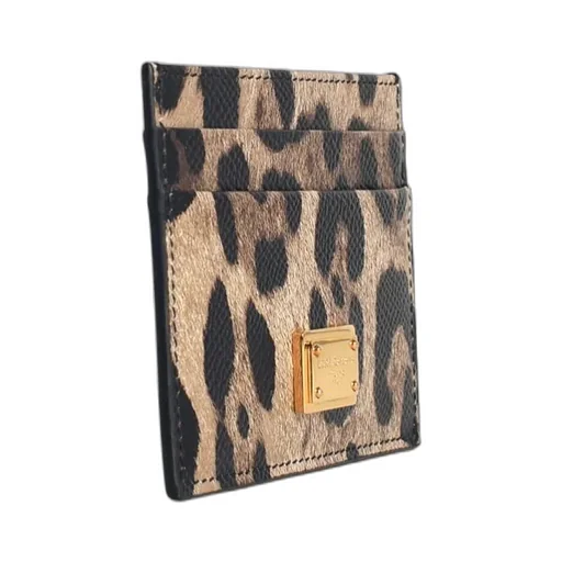 Leopard-Print Logo-Plaque Cardholder