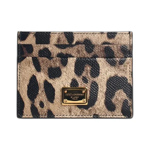 Leopard-Print Logo-Plaque Cardholder