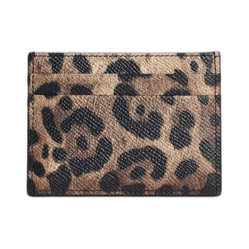 Leopard-Print Logo-Plaque Cardholder