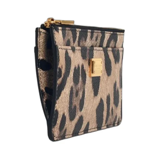 Leopard-Print Plaque Wallet