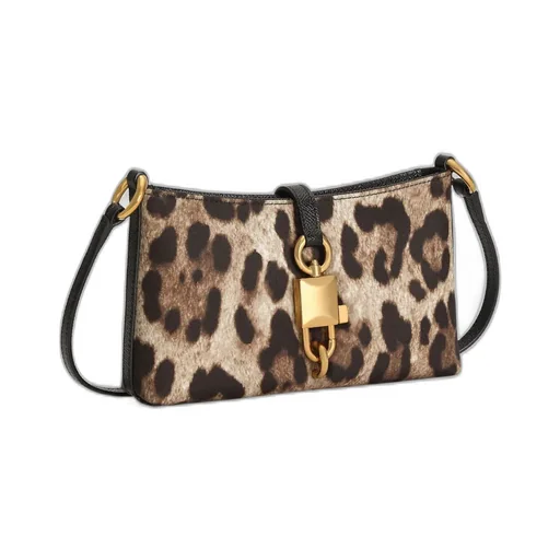 Dolce & Gabbana Leopard-Printed Lock Shoulder Bag