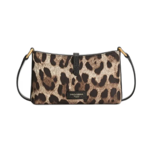 Dolce & Gabbana Leopard-Printed Lock Shoulder Bag