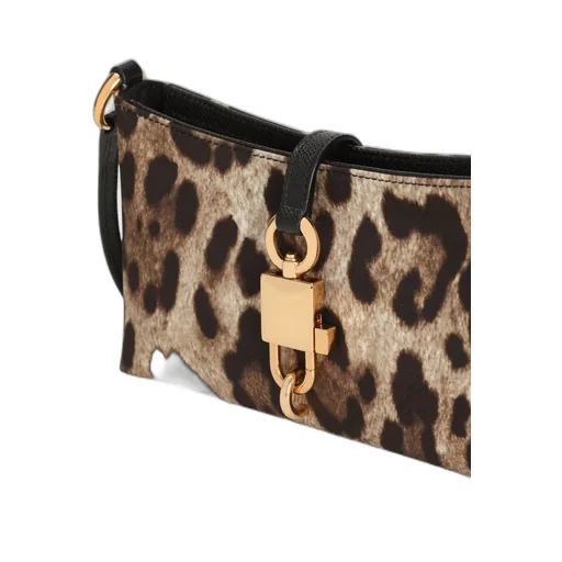 Dolce & Gabbana Leopard-Printed Lock Shoulder Bag