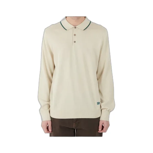 Long-Sleevedknittedpoloshirt