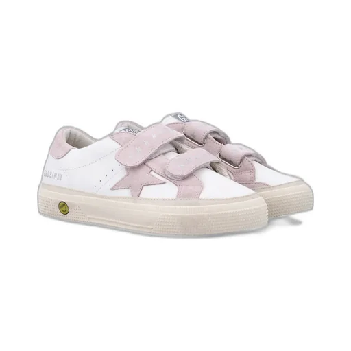 Golden Goose Kids May School Touch-Strap Sneakers