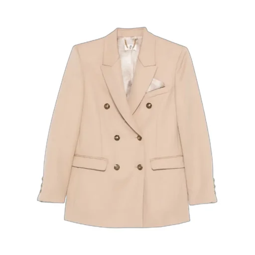 Double-Breasted Buttoned Blazer