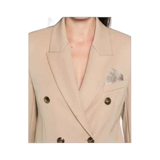 Double-Breasted Buttoned Blazer