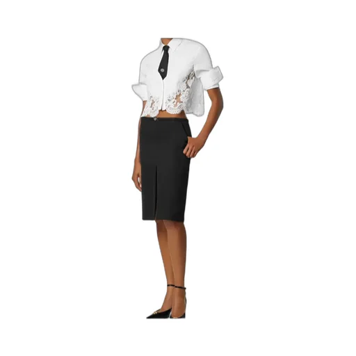Versace Lace-Trim Long-Sleeved Shirt