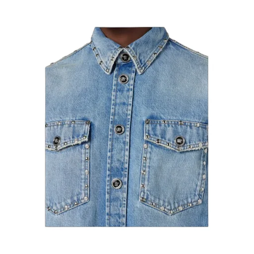Versace Embellished Denim Overshirt