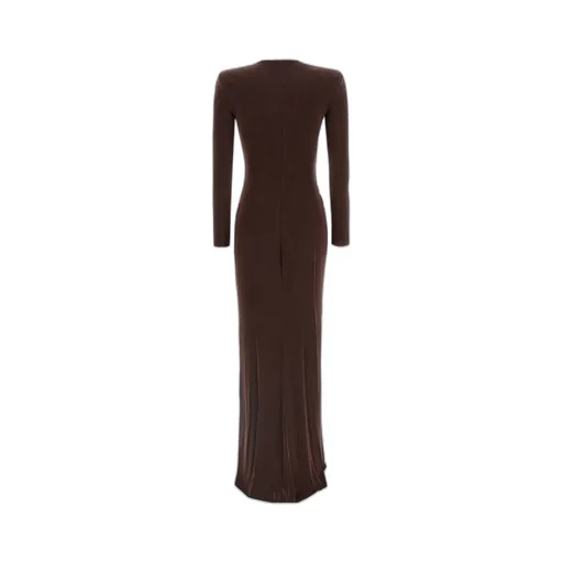 Elisabetta Franchi Plunging V-Neck Red Carpet Dress