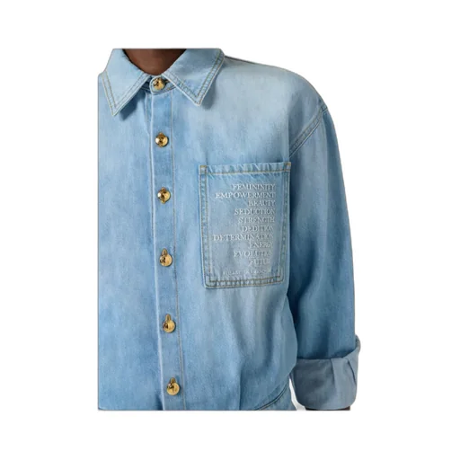 Elisabetta Franchi Lettering Denim Jumpsuit