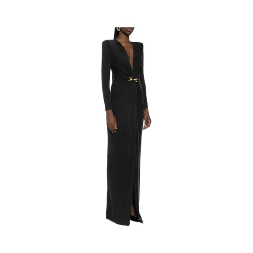 Elisabetta Franchi Plunging V-Neck Red Carpet Dress