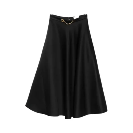 Chain-Embellished Midi Skirt