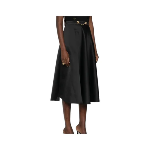 Chain-Embellished Midi Skirt