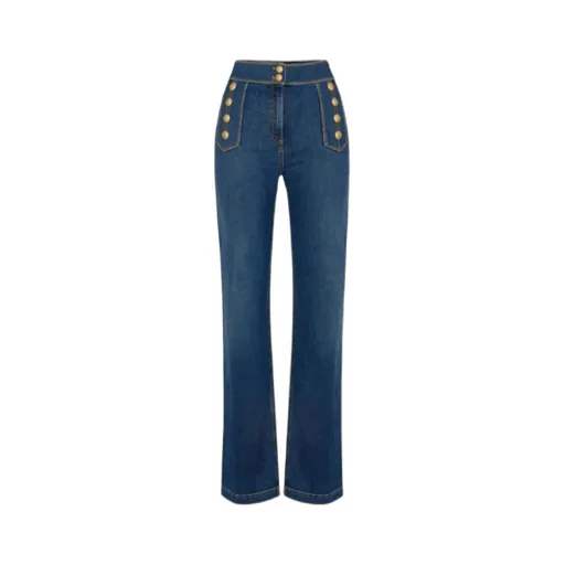 Elisabetta Franchi Palazzo Buttons Jeans