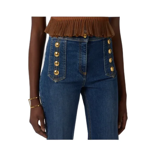 Elisabetta Franchi Palazzo Buttons Jeans