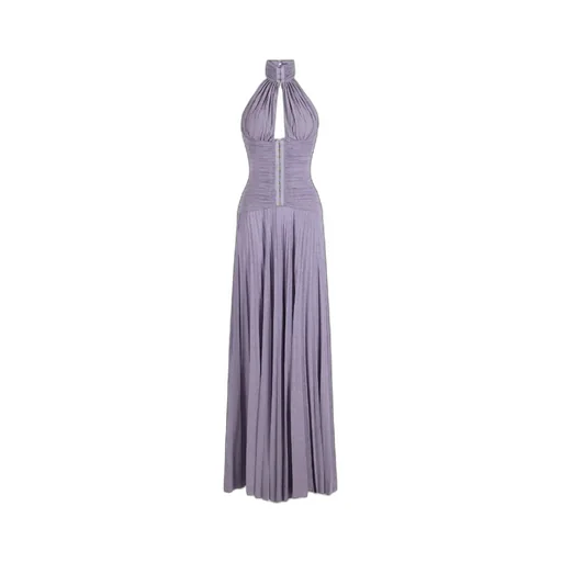 Elisabetta Franchi Lamé-Effect Jersey Red Carpet Dress