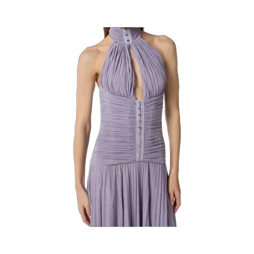 Elisabetta Franchi Lamé-Effect Jersey Red Carpet Dress