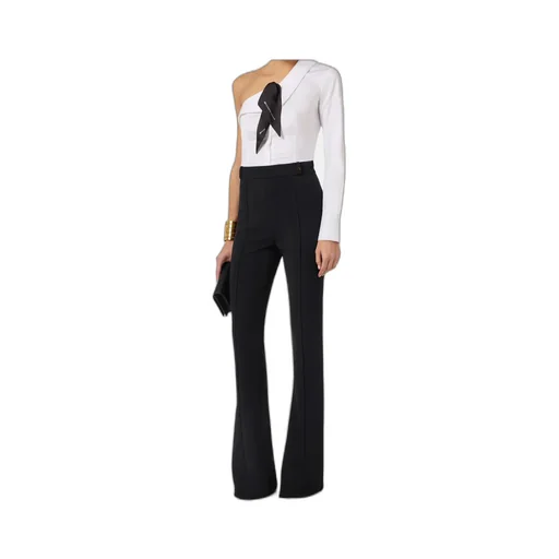 Elisabetta Franchi Logo Charm Flared Pants