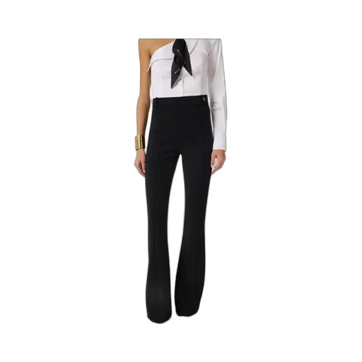 Elisabetta Franchi Logo Charm Flared Pants