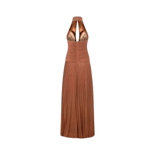 Elisabetta Franchi Lamé-Effect Jersey Red Carpet Dress