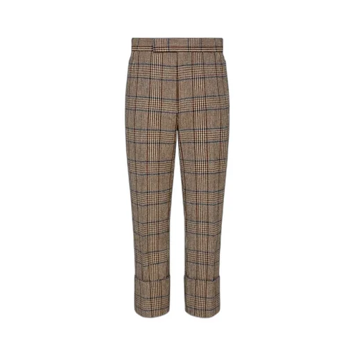 Backstrap Check-Print Trousers