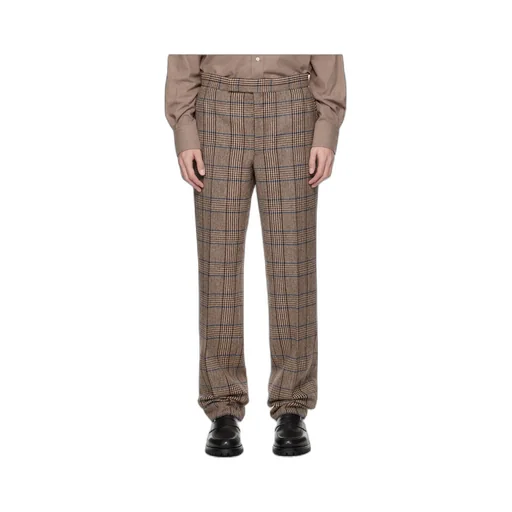 Backstrap Check-Print Trousers
