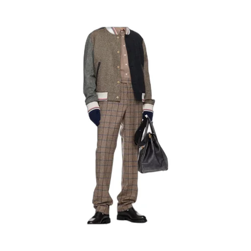 Backstrap Check-Print Trousers