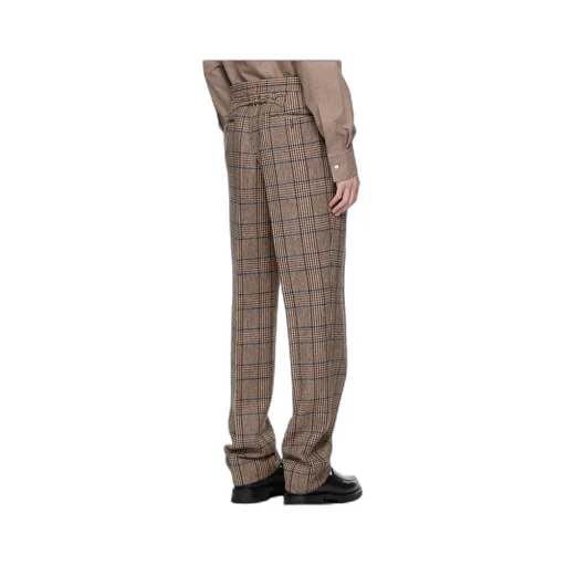 Backstrap Check-Print Trousers
