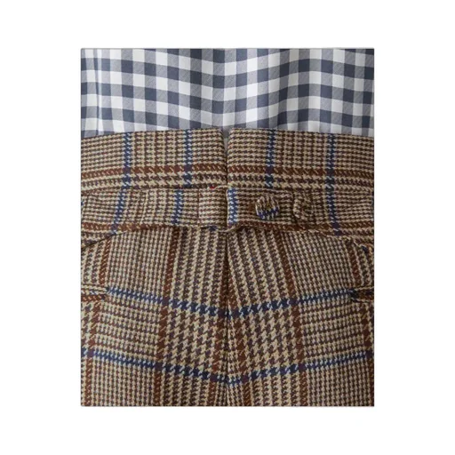 Backstrap Check-Print Trousers