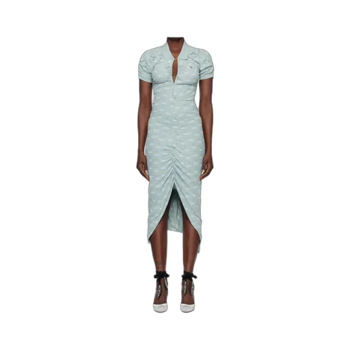 Printed Pleated Midi Dress