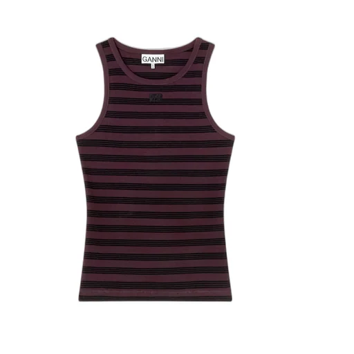 Ganni Stripe Rib Tank Top