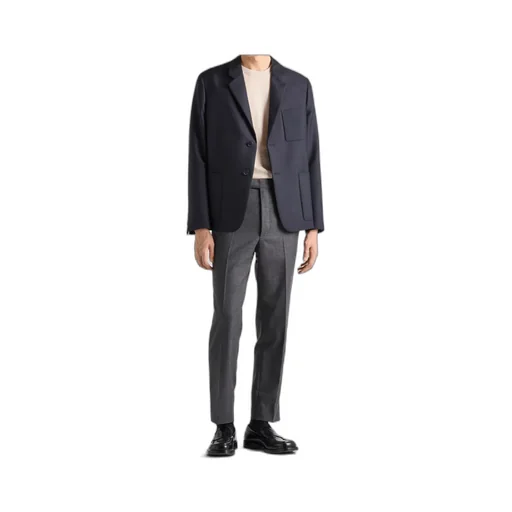 Single-Breasted Wool And Mohair Jacket