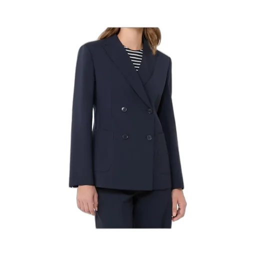 Double-Breasted Stretch Wool Blazer