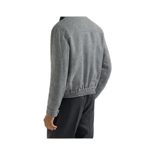 Stand Collar Hopsack Outerwear Jacket