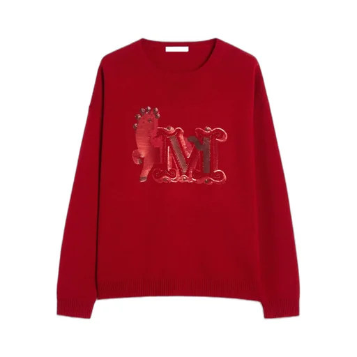 Oversized Wool And Cashmere Sweater - Dark Red