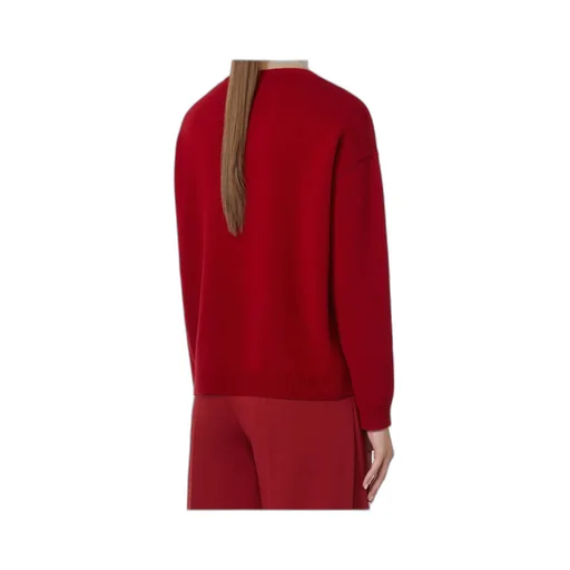 Oversized Wool And Cashmere Sweater - Dark Red