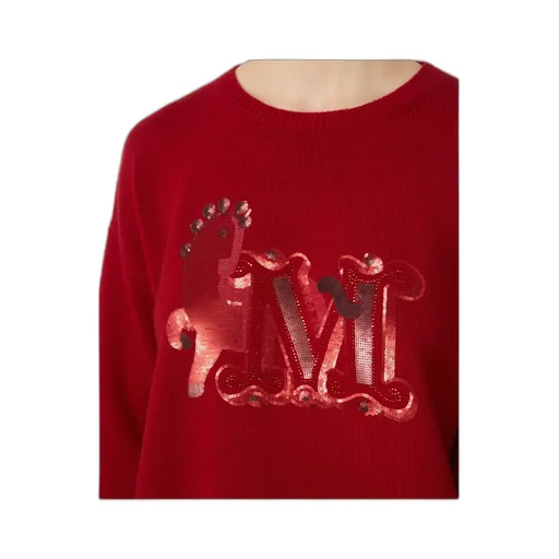 Oversized Wool And Cashmere Sweater - Dark Red