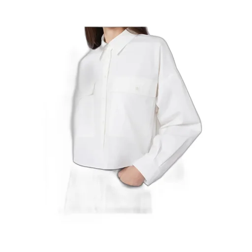 Asymmetrical Washed Cotton Shirt - White