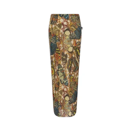 Jean Paul Gaultier Re-Edition Butterfly Printed Midi Skirt