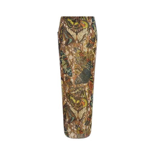 Jean Paul Gaultier Re-Edition Butterfly Printed Midi Skirt